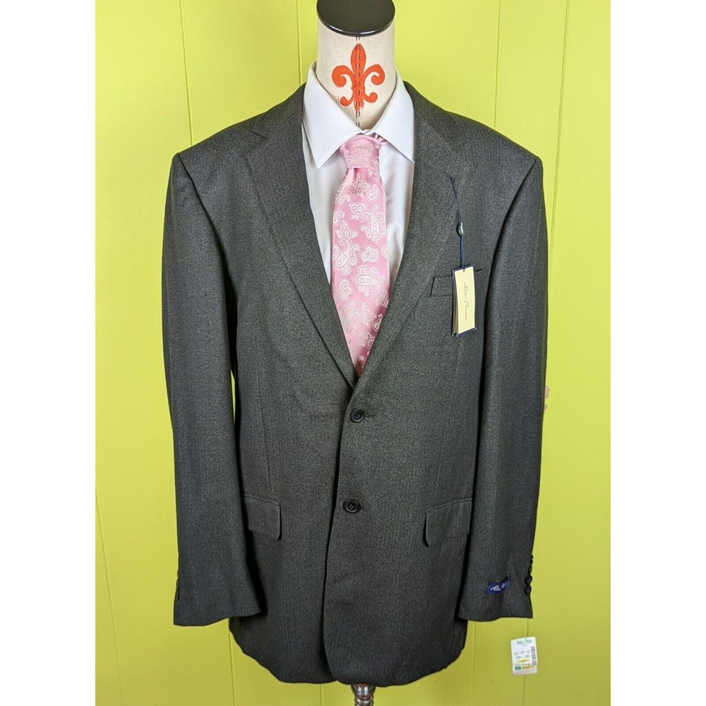 NWT $175 Alan Flusser CARY Men 42L 2Btn Blazer Jacket Sport Coat Soft Shell Gray